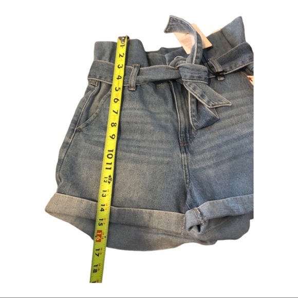 Sincerely Jules Super high rise whiskered paperbag waist denim jean shorts size5 - Picture 7 of 10